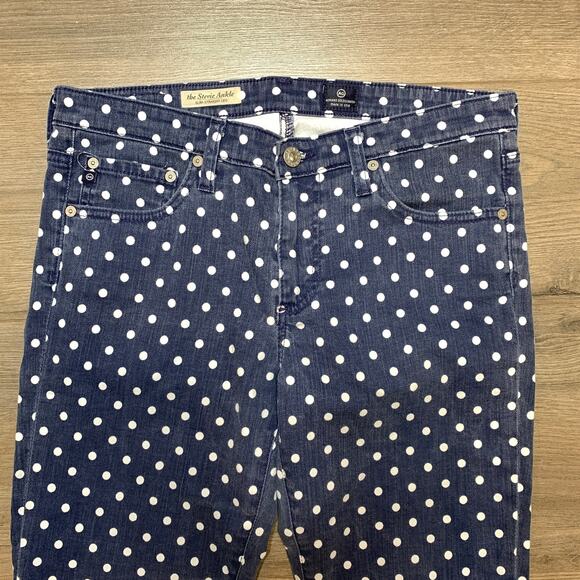 AG Adriano Goldschmied Stevie Ankle Slim Straight Polka Dots Mid Rise Jeans 29R - Picture 2 of 8